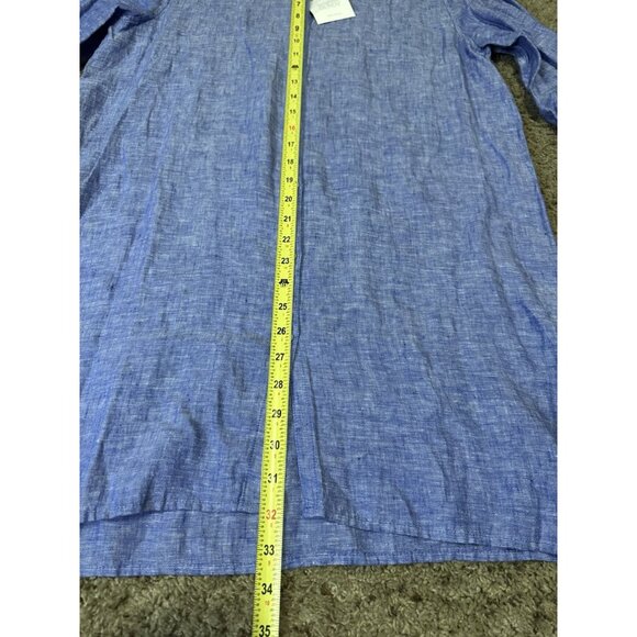 NWT SIGRID OLSEN Linen Lagenlook Button Down Tunic Shirt Dress Roll Sleeve M - Picture 9 of 9